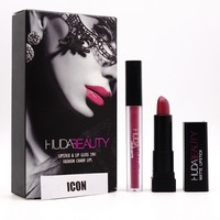 НАБОР БЛЕСК + ПОМАДА HUDA BEAUTY 2 IN 1 - ICON