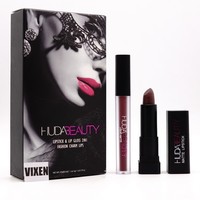 НАБОР БЛЕСК + ПОМАДА HUDA BEAUTY 2 IN 1 - VIXEN