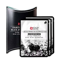 Тканевая маска для лица с углем SNP Charcoal Mineral Black Ampoule Mask (10 штук)